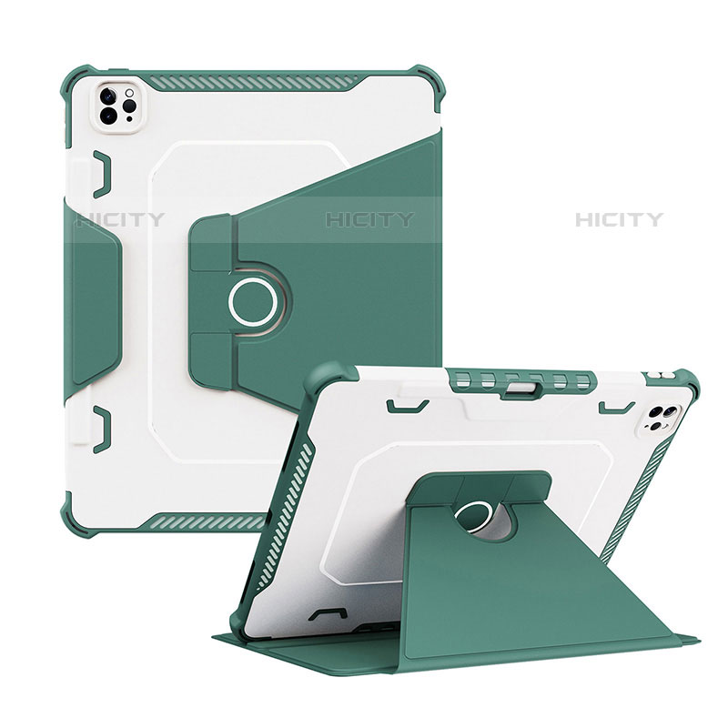 Silikon Hülle Handyhülle und Kunststoff Schutzhülle Hartschalen Tasche mit Ständer L04 für Apple iPad Pro 12.9 (2020) groß