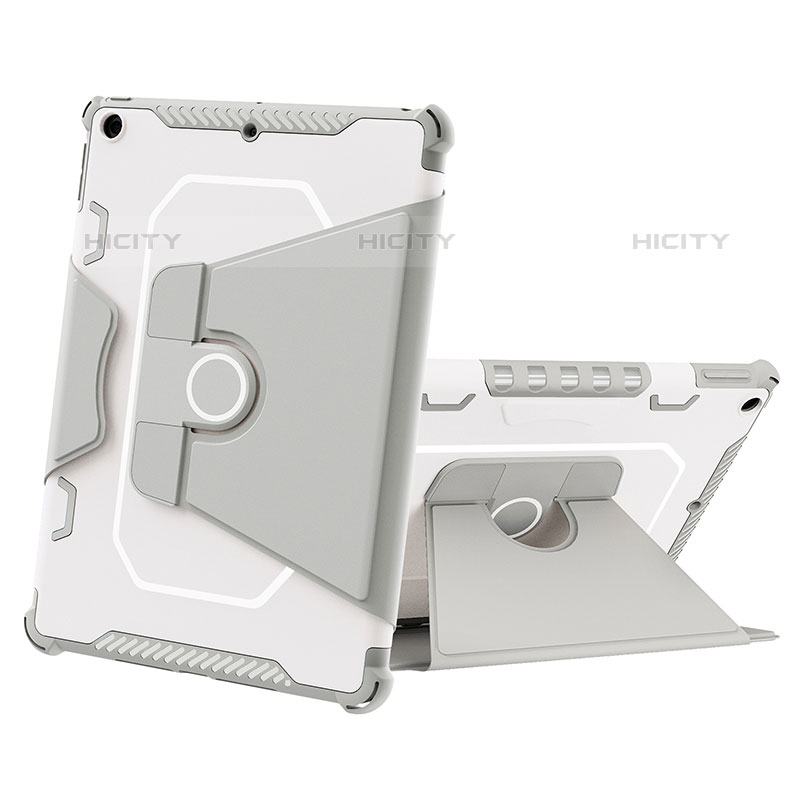 Silikon Hülle Handyhülle und Kunststoff Schutzhülle Hartschalen Tasche mit Ständer L05 für Apple iPad 10.2 (2020) groß