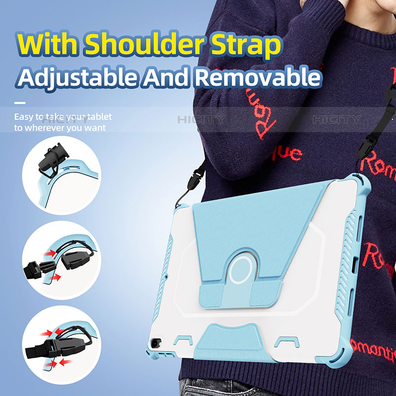 Silikon Hülle Handyhülle und Kunststoff Schutzhülle Hartschalen Tasche mit Ständer L05 für Apple iPad Air 3