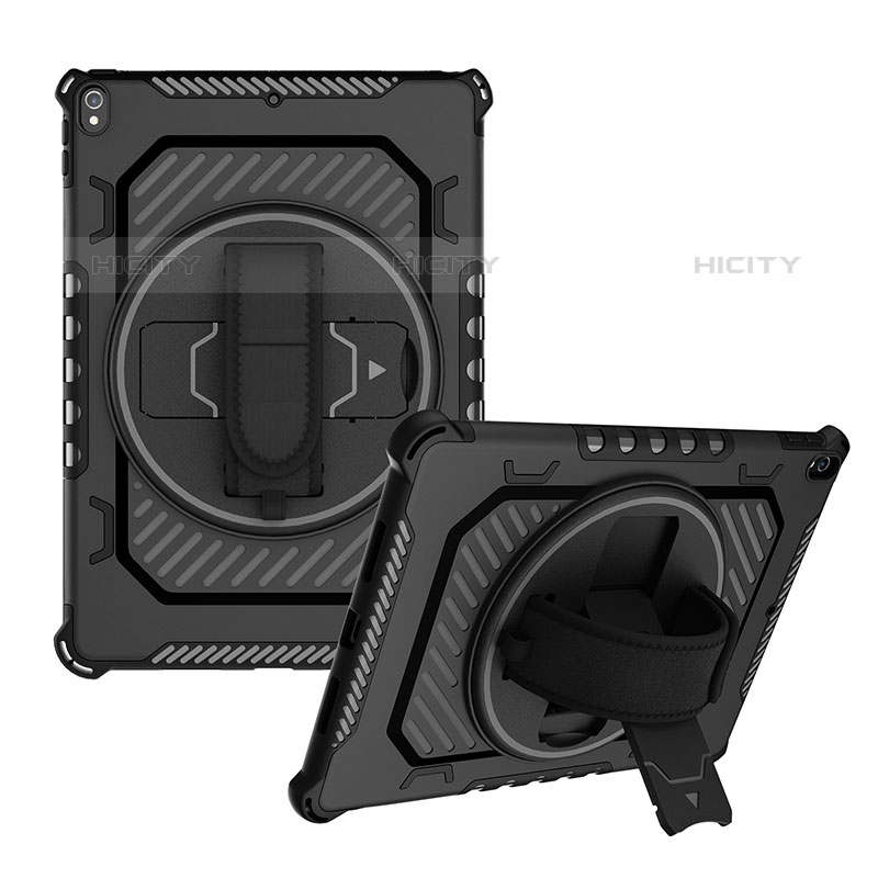 Silikon Hülle Handyhülle und Kunststoff Schutzhülle Hartschalen Tasche mit Ständer L06 für Apple iPad Air 3