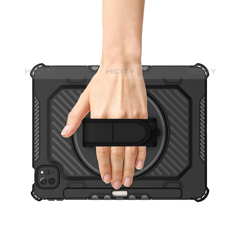 Silikon Hülle Handyhülle und Kunststoff Schutzhülle Hartschalen Tasche mit Ständer L06 für Apple iPad Pro 11 (2020) groß