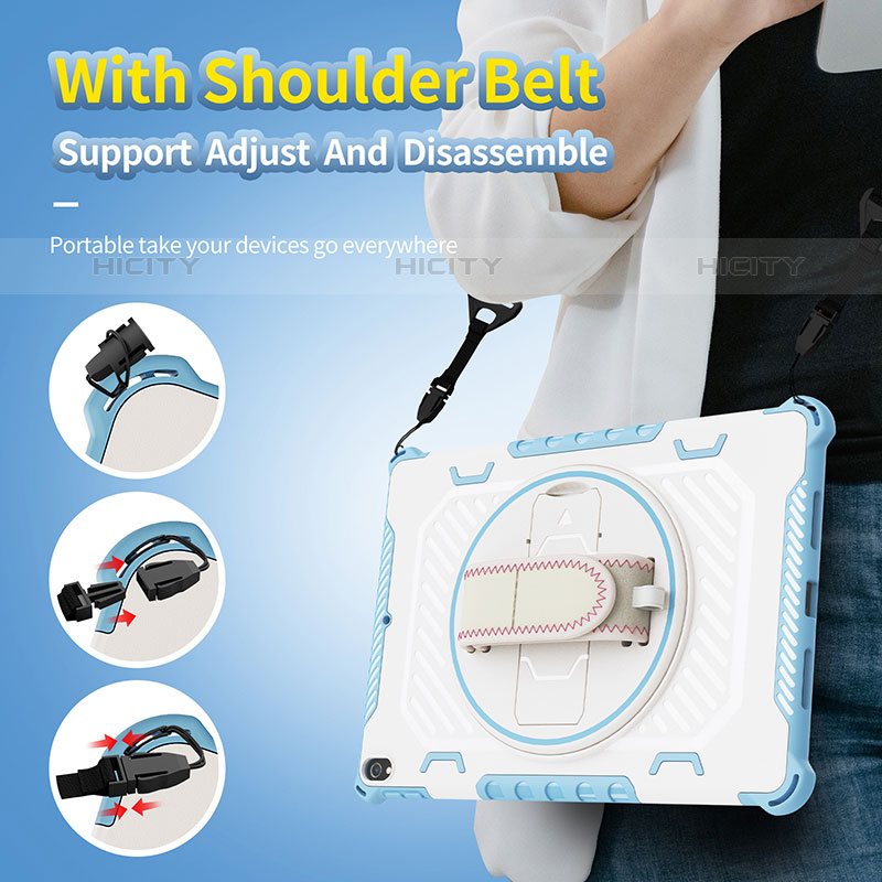 Silikon Hülle Handyhülle und Kunststoff Schutzhülle Hartschalen Tasche mit Ständer L07 für Apple iPad Air 3