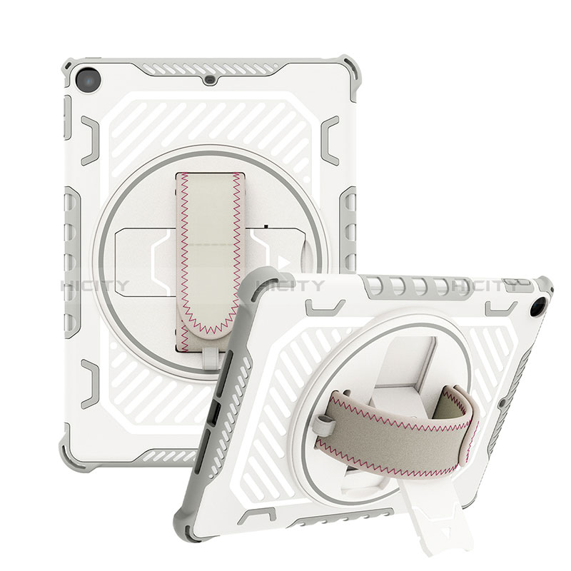 Silikon Hülle Handyhülle und Kunststoff Schutzhülle Hartschalen Tasche mit Ständer L08 für Apple New iPad 9.7 (2017)