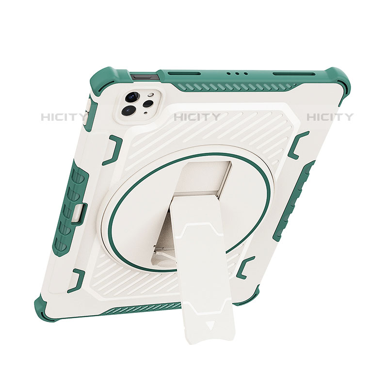 Silikon Hülle Handyhülle und Kunststoff Schutzhülle Hartschalen Tasche mit Ständer L09 für Apple iPad Pro 11 (2020) groß