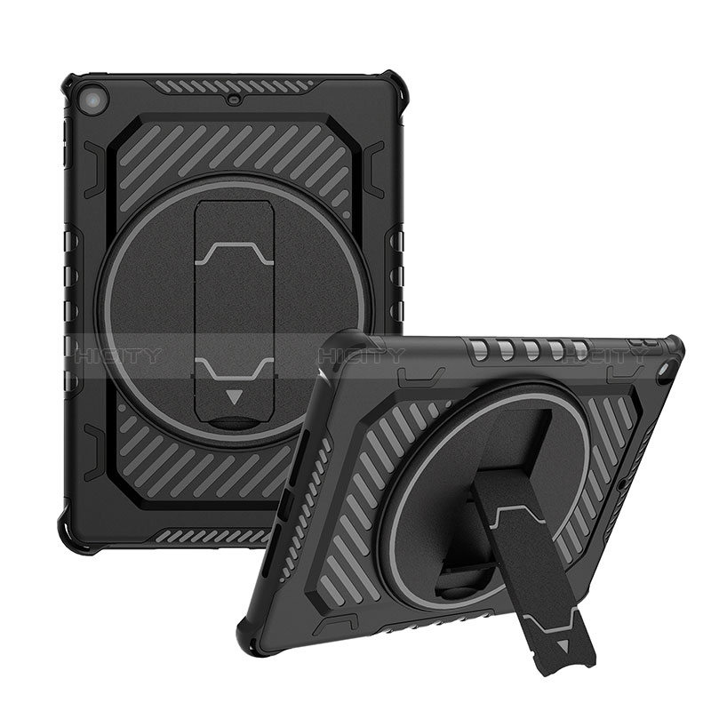 Silikon Hülle Handyhülle und Kunststoff Schutzhülle Hartschalen Tasche mit Ständer L09 für Apple New iPad 9.7 (2018)