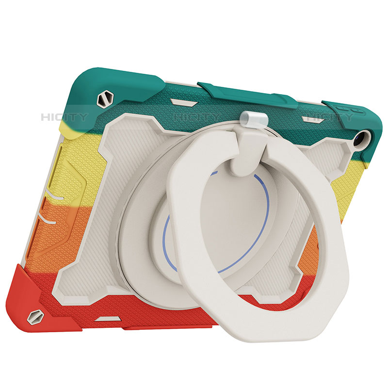 Silikon Hülle Handyhülle und Kunststoff Schutzhülle Hartschalen Tasche mit Ständer L10 für Apple iPad 10.2 (2020) groß