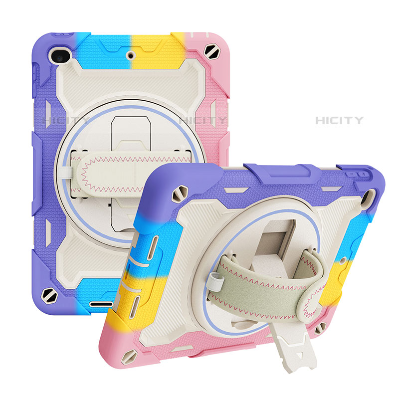 Silikon Hülle Handyhülle und Kunststoff Schutzhülle Hartschalen Tasche mit Ständer L10 für Apple iPad Mini 5 (2019) Violett Plus
