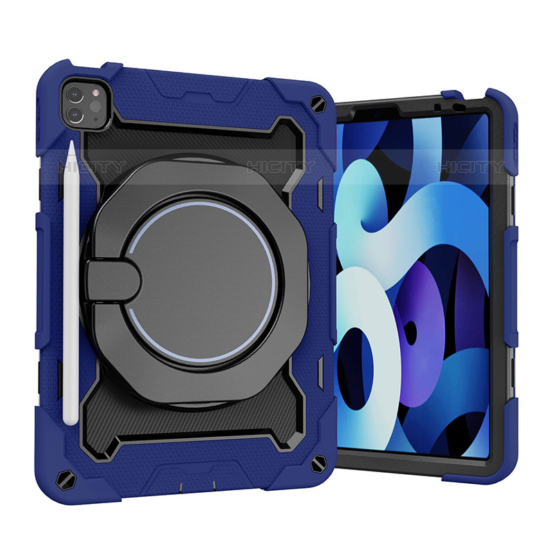 Silikon Hülle Handyhülle und Kunststoff Schutzhülle Hartschalen Tasche mit Ständer L13 für Apple iPad Pro 11 (2020)
