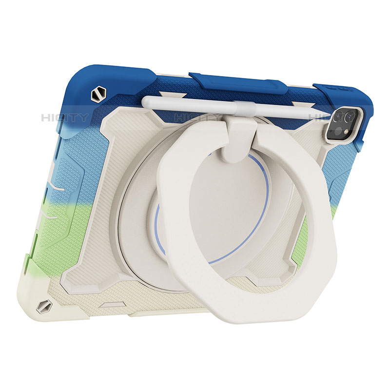 Silikon Hülle Handyhülle und Kunststoff Schutzhülle Hartschalen Tasche mit Ständer L13 für Apple iPad Pro 11 (2020)