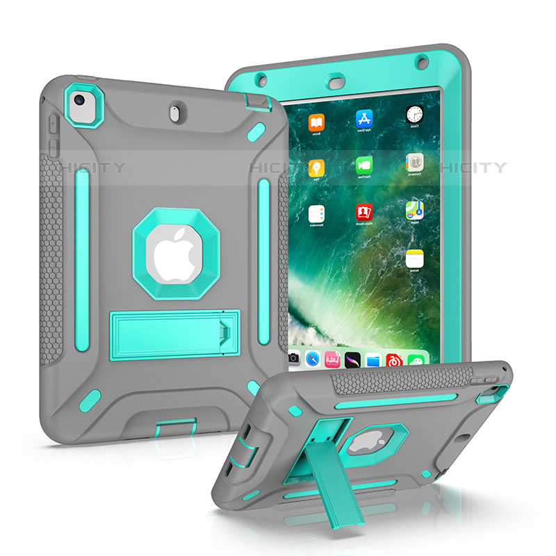Silikon Hülle Handyhülle und Kunststoff Schutzhülle Hartschalen Tasche mit Ständer YJ1 für Apple iPad Mini 4