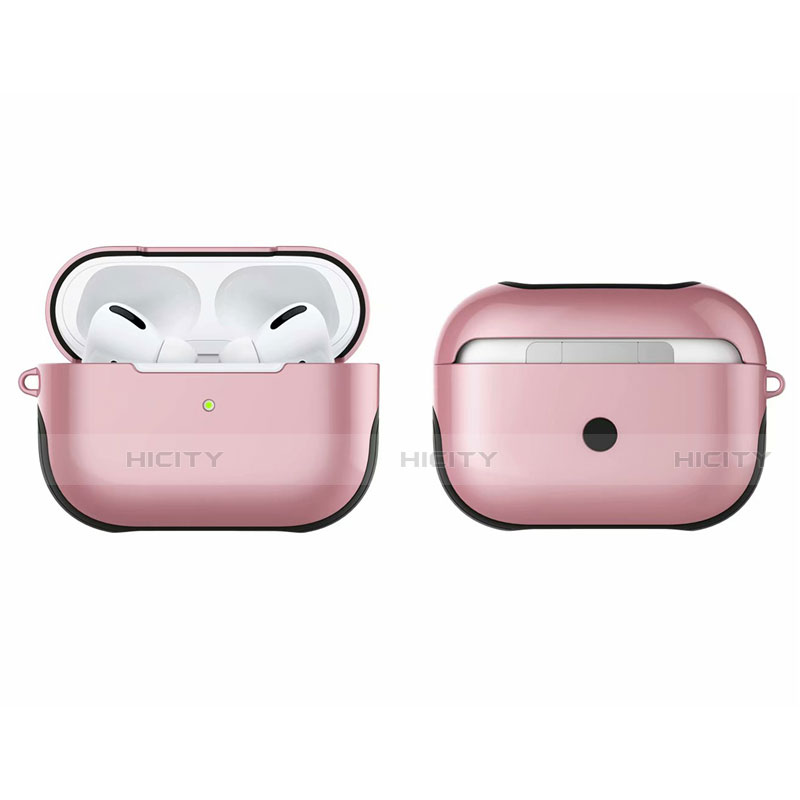 Silikon Hülle Handyhülle und Kunststoff Schutzhülle Hartschalen Tasche U01 für Apple AirPods Pro Rosegold