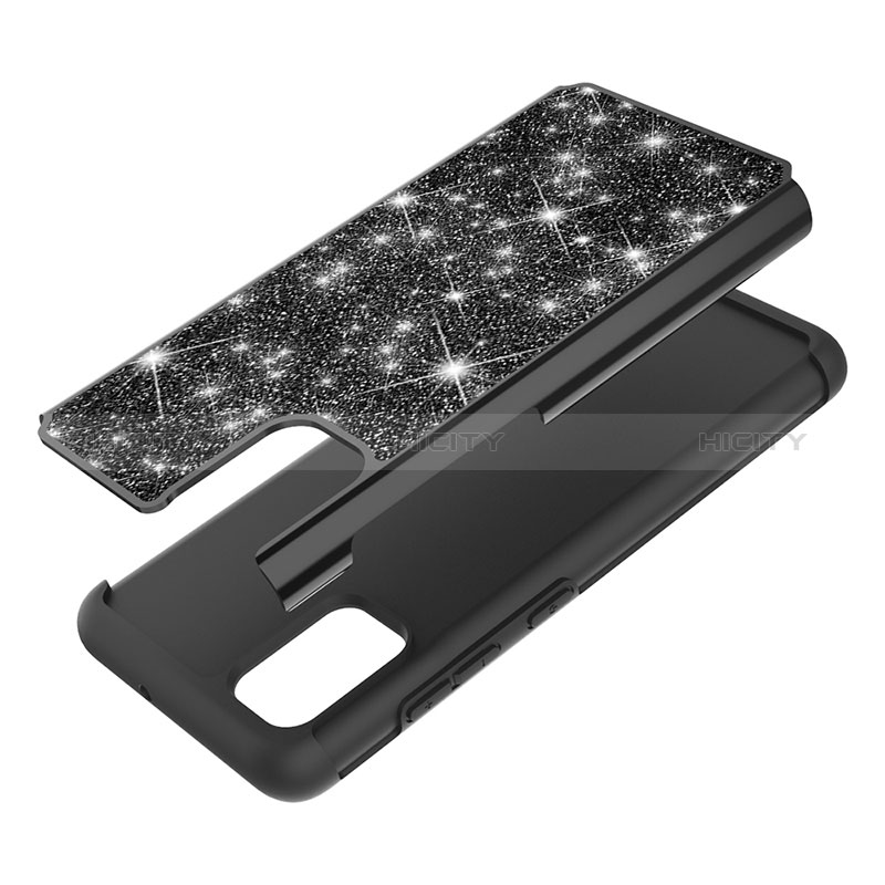 Silikon Hülle Handyhülle und Kunststoff Schutzhülle Hartschalen Tasche Vorder und Rückseite 360 Grad Ganzkörper Bling-Bling JX1 für Samsung Galaxy A51 4G