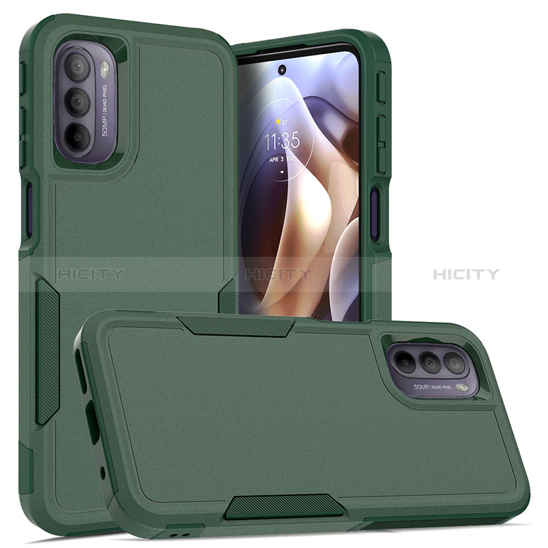 Silikon Hülle Handyhülle und Kunststoff Schutzhülle Hartschalen Tasche Vorder und Rückseite 360 Grad Ganzkörper MQ1 für Motorola Moto G41