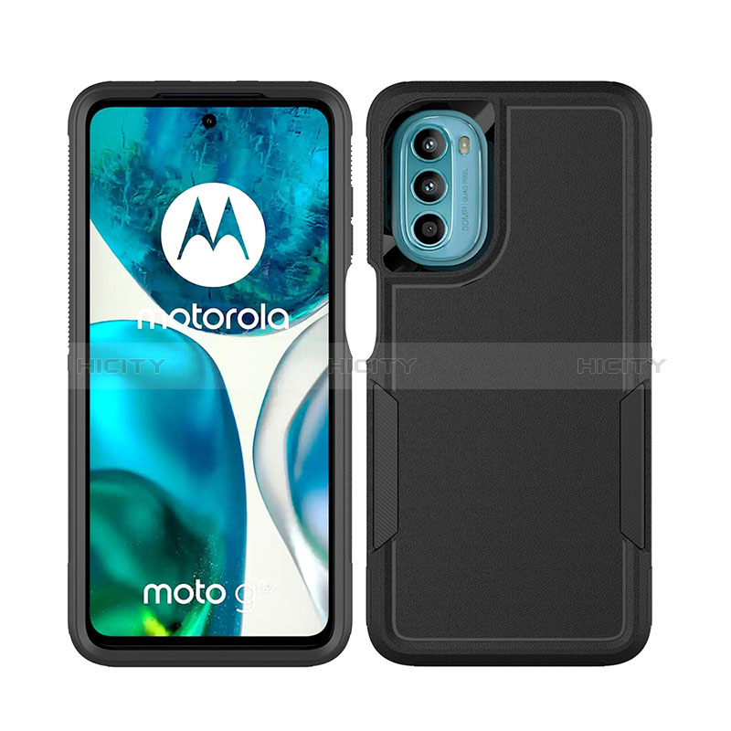 Silikon Hülle Handyhülle und Kunststoff Schutzhülle Hartschalen Tasche Vorder und Rückseite 360 Grad Ganzkörper MQ1 für Motorola MOTO G52