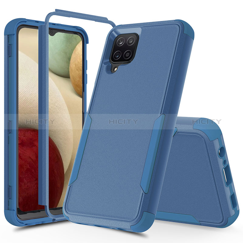Silikon Hülle Handyhülle und Kunststoff Schutzhülle Hartschalen Tasche Vorder und Rückseite 360 Grad Ganzkörper MQ1 für Samsung Galaxy A12 Nacho