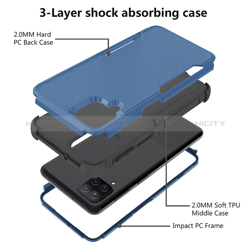 Silikon Hülle Handyhülle und Kunststoff Schutzhülle Hartschalen Tasche Vorder und Rückseite 360 Grad Ganzkörper MQ1 für Samsung Galaxy A12 Nacho