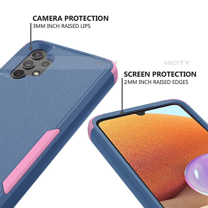 Silikon Hülle Handyhülle und Kunststoff Schutzhülle Hartschalen Tasche Vorder und Rückseite 360 Grad Ganzkörper MQ1 für Samsung Galaxy M32 5G groß