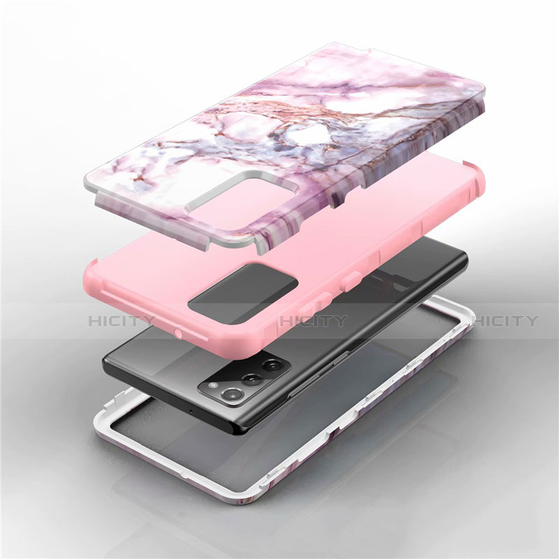 Silikon Hülle Handyhülle und Kunststoff Schutzhülle Hartschalen Tasche Vorder und Rückseite 360 Grad Ganzkörper N02 für Samsung Galaxy Note 20 5G