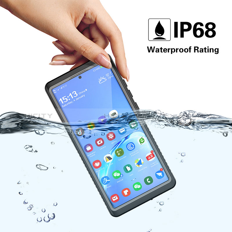 Silikon Hülle Handyhülle und Kunststoff Schutzhülle Hartschalen Tasche Vorder und Rückseite 360 Grad Ganzkörper U01 für Samsung Galaxy Note 20 Ultra 5G Schwarz