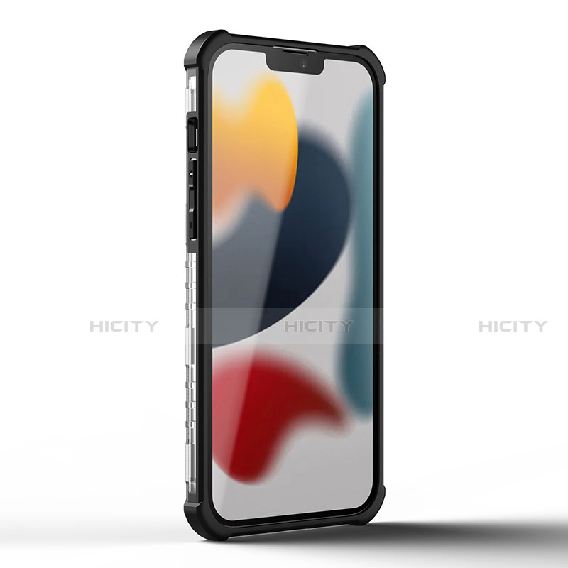 Silikon Hülle Handyhülle und Kunststoff Schutzhülle Hartschalen Tasche Vorder und Rückseite 360 Grad Ganzkörper U02 für Apple iPhone 13 Pro Max groß