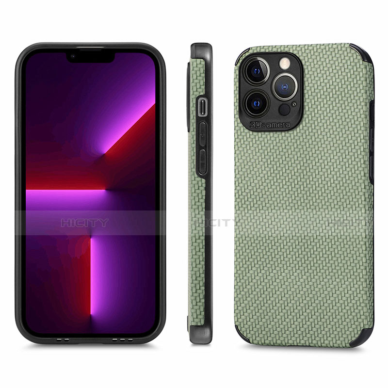 Silikon Hülle Handyhülle und Kunststoff Schutzhülle Hartschalen Tasche Vorder und Rückseite 360 Grad Ganzkörper U04 für Apple iPhone 13 Pro Max groß