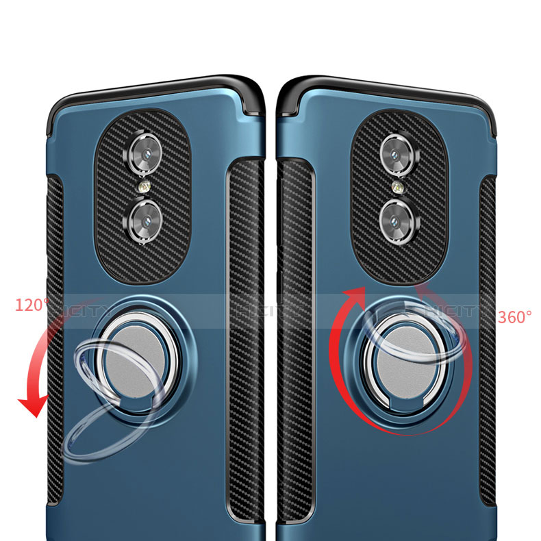 Silikon Hülle Handyhülle und Kunststoff Schutzhülle mit Fingerring Ständer für Xiaomi Redmi Pro Blau