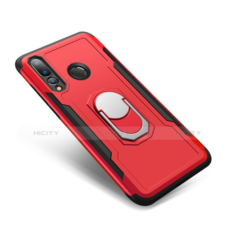 Silikon Hülle Handyhülle und Kunststoff Schutzhülle Tasche mit Fingerring Ständer A01 für Huawei Nova 4 Rot
