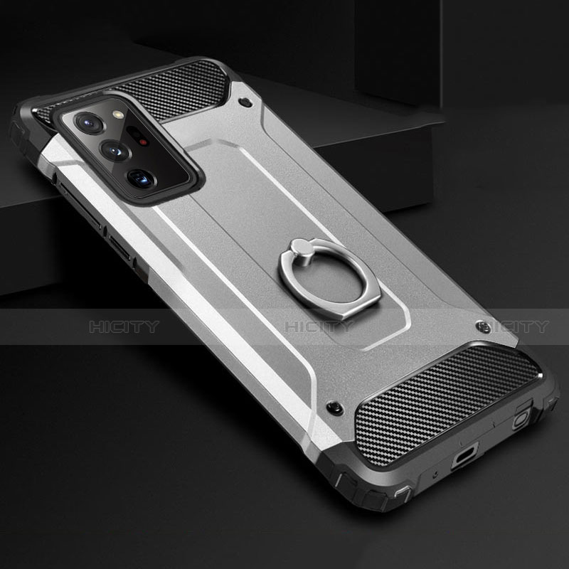 Silikon Hülle Handyhülle und Kunststoff Schutzhülle Tasche mit Fingerring Ständer N01 für Samsung Galaxy Note 20 Ultra 5G