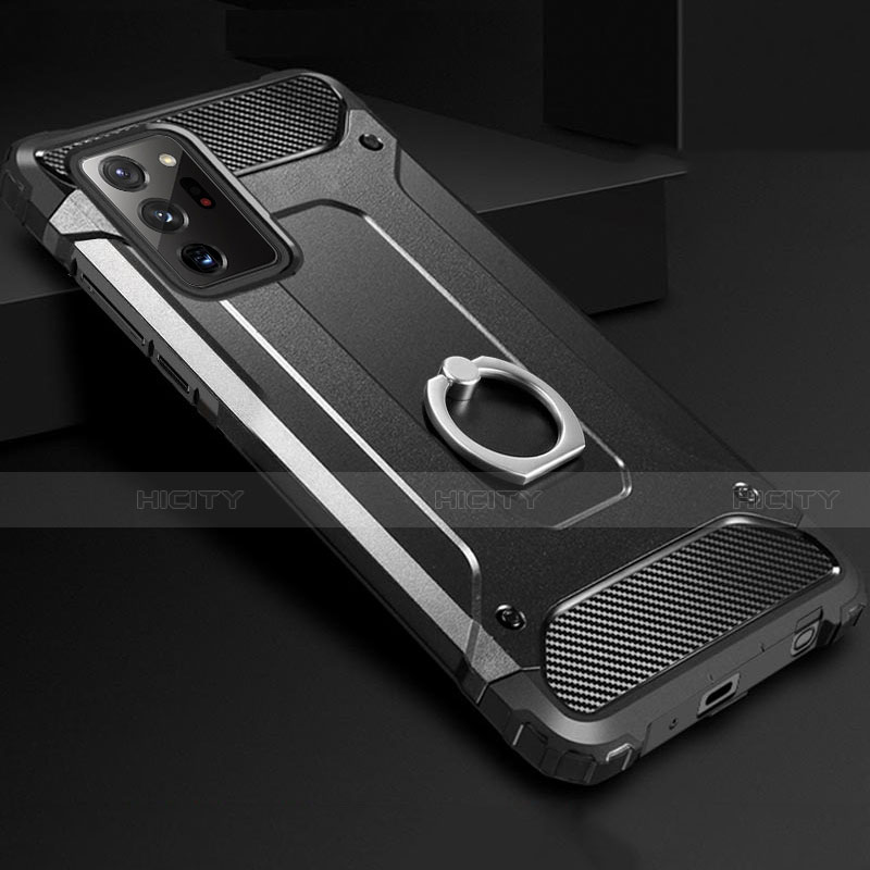 Silikon Hülle Handyhülle und Kunststoff Schutzhülle Tasche mit Fingerring Ständer N01 für Samsung Galaxy Note 20 Ultra 5G