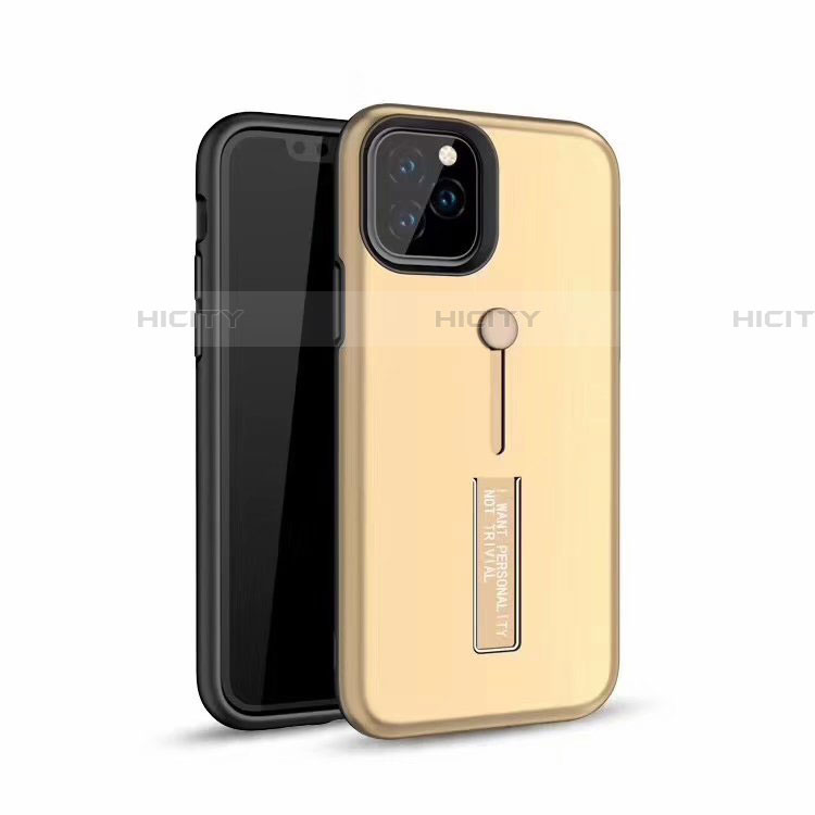 Silikon Hülle Handyhülle und Kunststoff Schutzhülle Tasche mit Fingerring Ständer S01 für Apple iPhone 11 Pro groß