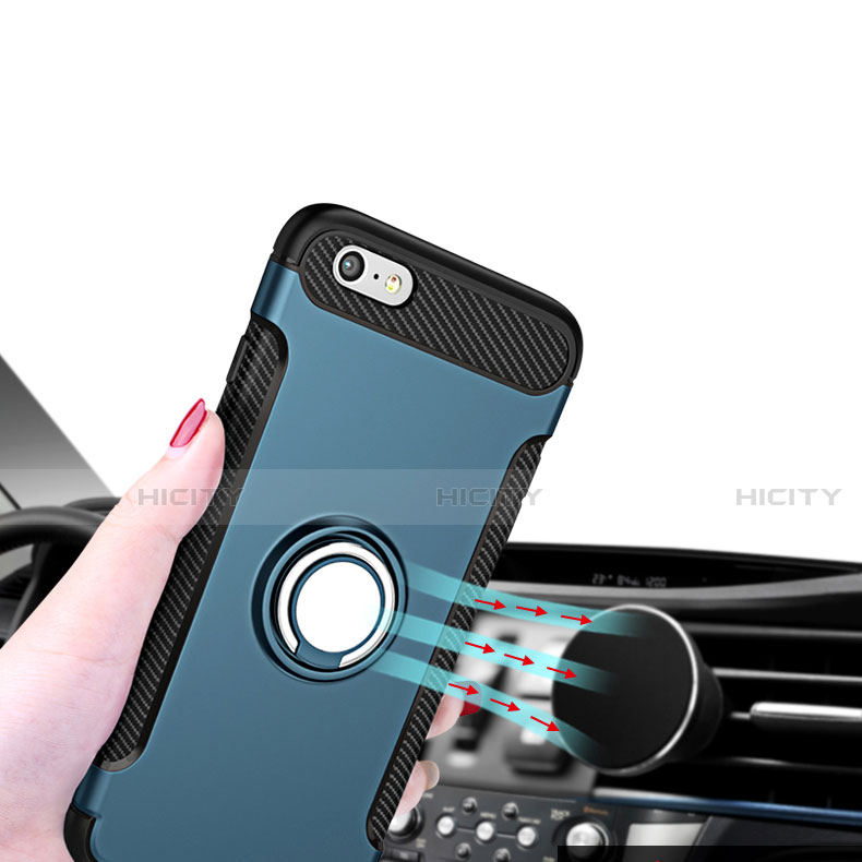 Silikon Hülle Handyhülle und Kunststoff Schutzhülle Tasche mit Fingerring Ständer S01 für Apple iPhone SE (2020)