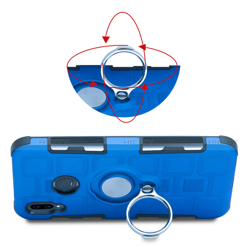 Silikon Hülle Handyhülle und Kunststoff Schutzhülle Tasche mit Fingerring Ständer S01 für Huawei Nova 3e