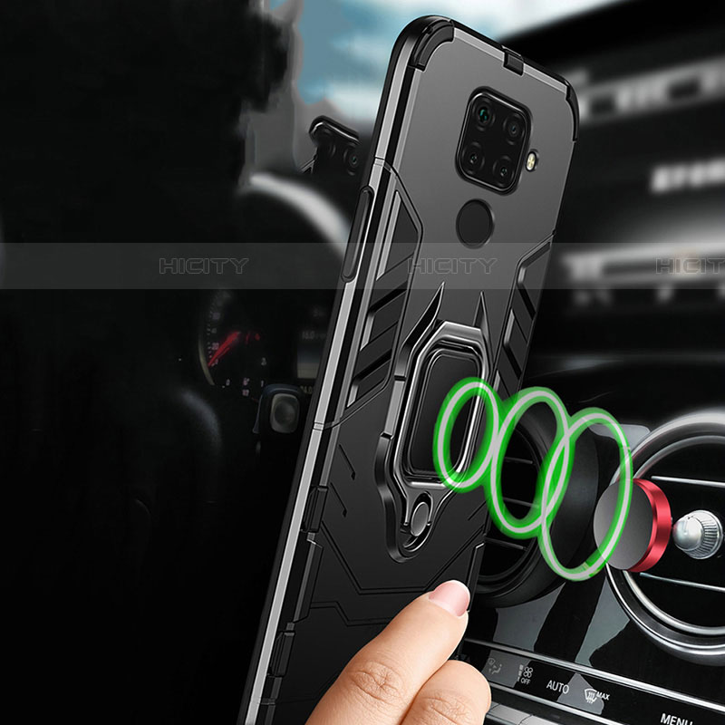 Silikon Hülle Handyhülle und Kunststoff Schutzhülle Tasche mit Magnetisch Fingerring Ständer für Huawei Mate 30 Lite