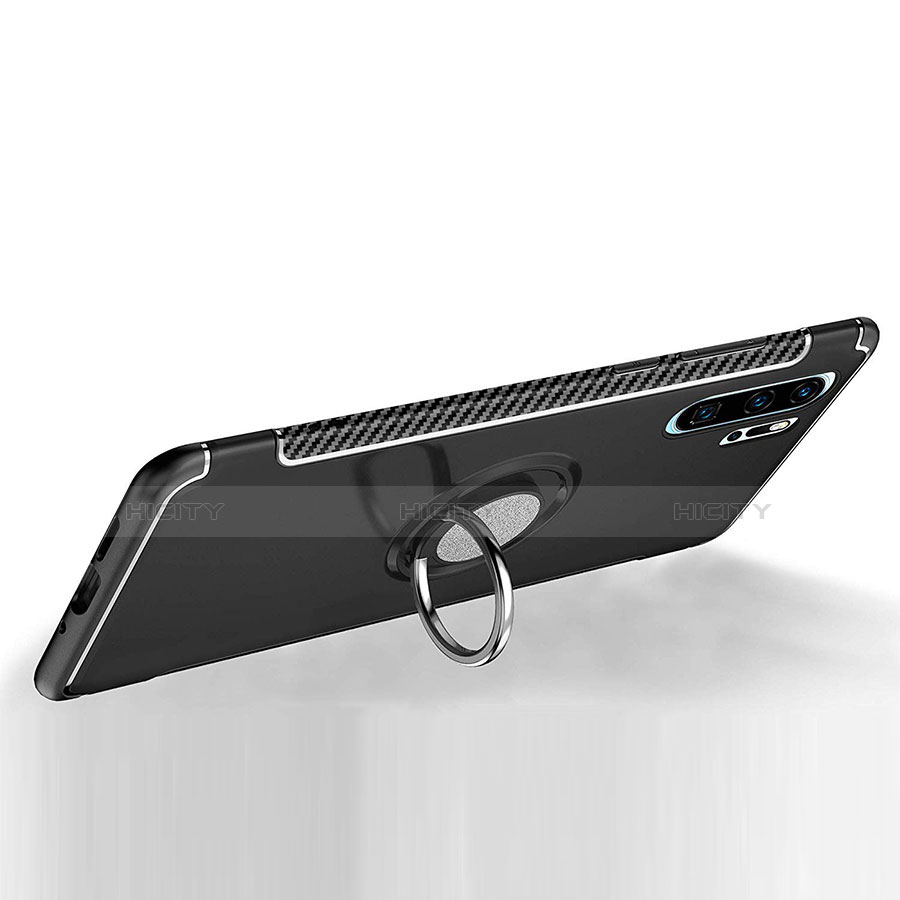 Silikon Hülle Handyhülle und Kunststoff Schutzhülle Tasche mit Magnetisch Fingerring Ständer für Huawei P30 Pro New Edition