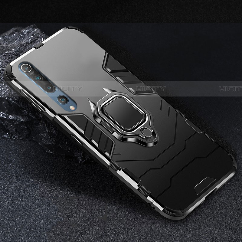Silikon Hülle Handyhülle und Kunststoff Schutzhülle Tasche mit Magnetisch Fingerring Ständer für Xiaomi Mi 10