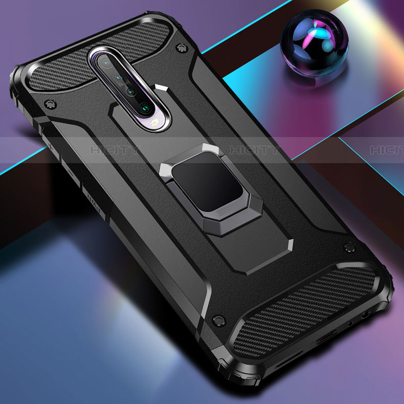Silikon Hülle Handyhülle und Kunststoff Schutzhülle Tasche mit Magnetisch Fingerring Ständer für Xiaomi Redmi K30i 5G groß
