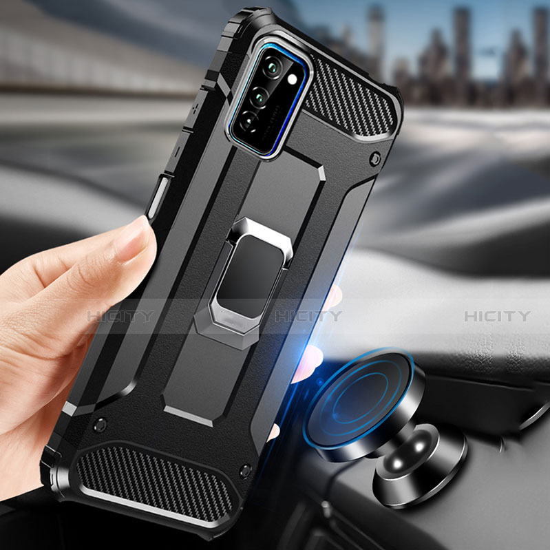 Silikon Hülle Handyhülle und Kunststoff Schutzhülle Tasche mit Magnetisch Fingerring Ständer R01 für Huawei Honor View 30 5G