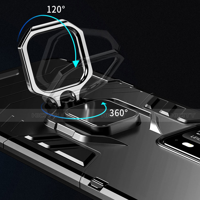 Silikon Hülle Handyhülle und Kunststoff Schutzhülle Tasche mit Magnetisch Fingerring Ständer R01 für Huawei Honor X10 5G groß