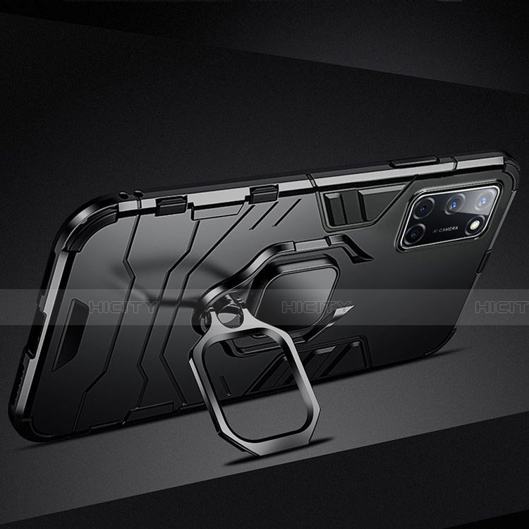 Silikon Hülle Handyhülle und Kunststoff Schutzhülle Tasche mit Magnetisch Fingerring Ständer R01 für Oppo A72 groß