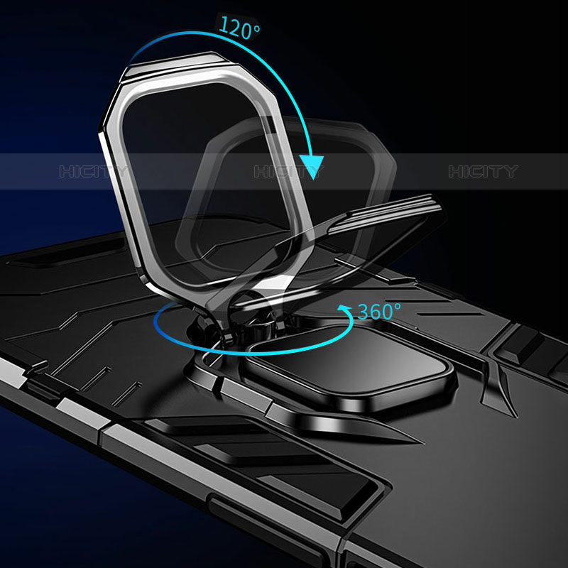 Silikon Hülle Handyhülle und Kunststoff Schutzhülle Tasche mit Magnetisch Fingerring Ständer R01 für Samsung Galaxy M32 4G