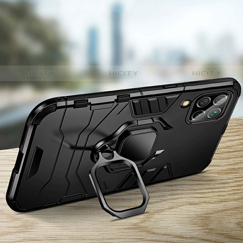 Silikon Hülle Handyhülle und Kunststoff Schutzhülle Tasche mit Magnetisch Fingerring Ständer R01 für Samsung Galaxy M33 5G groß