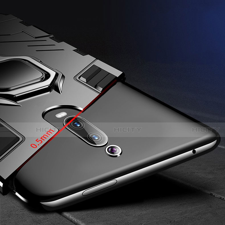 Silikon Hülle Handyhülle und Kunststoff Schutzhülle Tasche mit Magnetisch Fingerring Ständer R01 für Xiaomi Mi 9T