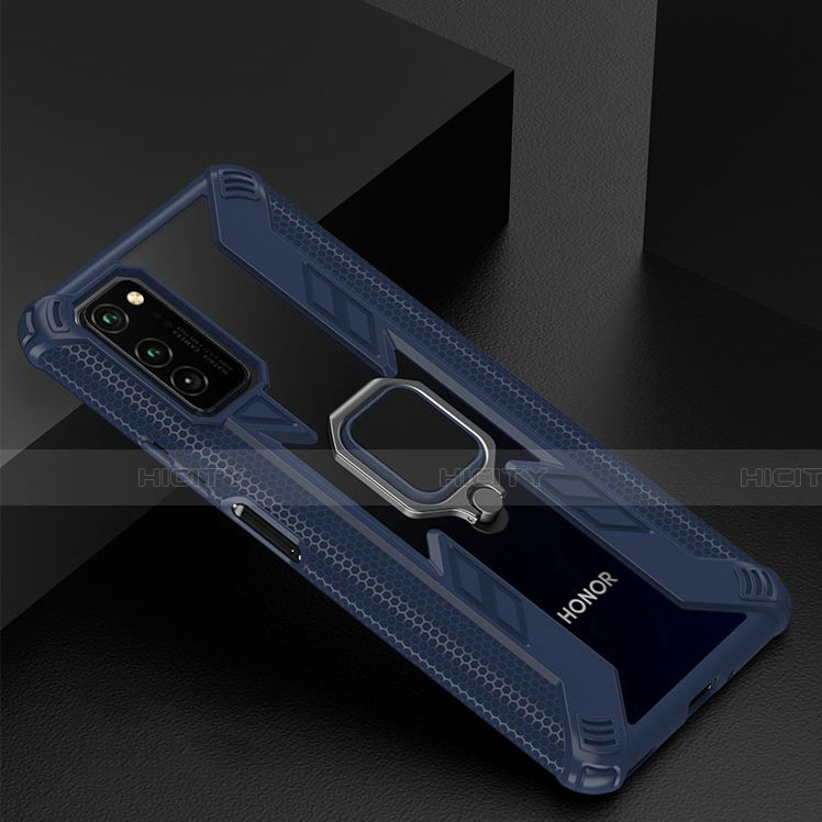 Silikon Hülle Handyhülle und Kunststoff Schutzhülle Tasche mit Magnetisch Fingerring Ständer R02 für Huawei Honor View 30 5G