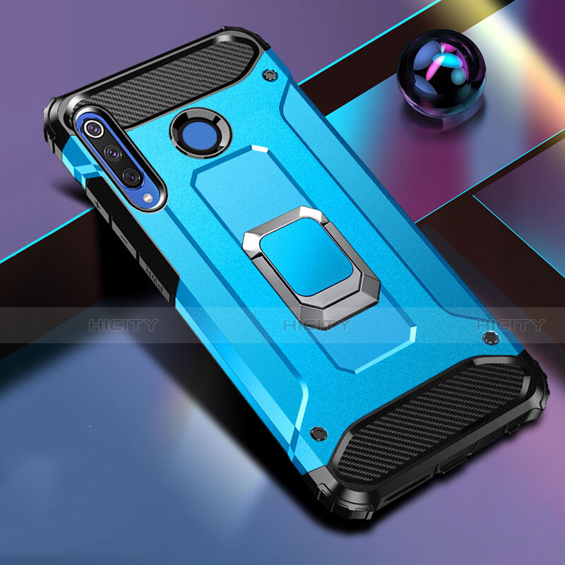 Silikon Hülle Handyhülle und Kunststoff Schutzhülle Tasche mit Magnetisch Fingerring Ständer R02 für Huawei P30 Lite groß