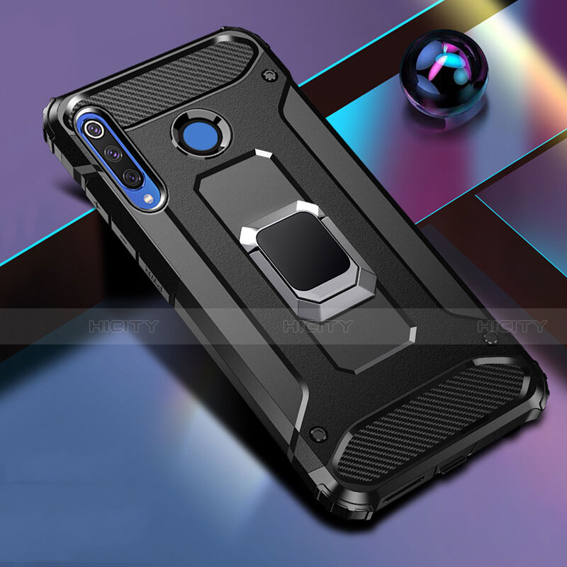 Silikon Hülle Handyhülle und Kunststoff Schutzhülle Tasche mit Magnetisch Fingerring Ständer R02 für Huawei P30 Lite New Edition