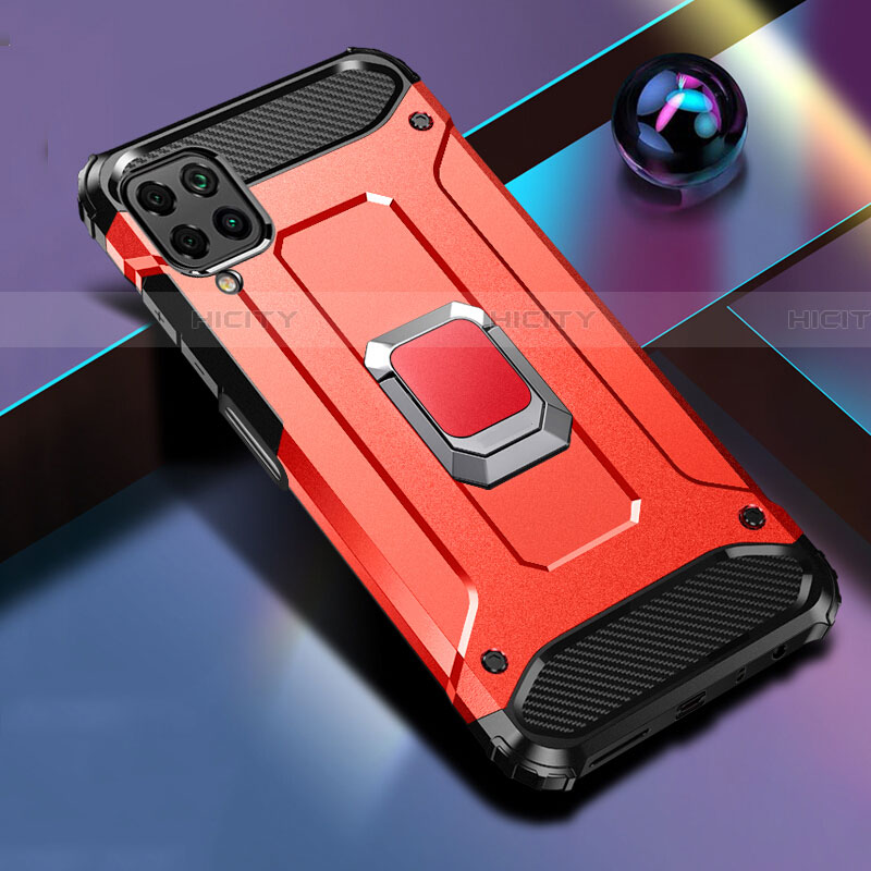 Silikon Hülle Handyhülle und Kunststoff Schutzhülle Tasche mit Magnetisch Fingerring Ständer R02 für Huawei P40 Lite Rot Plus