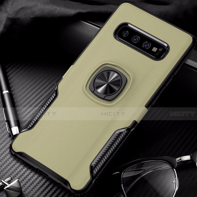 Silikon Hülle Handyhülle und Kunststoff Schutzhülle Tasche mit Magnetisch Fingerring Ständer R02 für Samsung Galaxy S10 5G