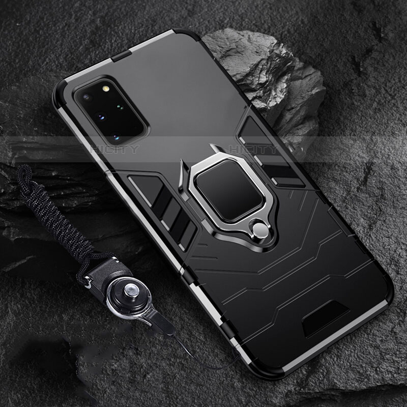 Silikon Hülle Handyhülle und Kunststoff Schutzhülle Tasche mit Magnetisch Fingerring Ständer R02 für Samsung Galaxy S20 Plus 5G groß