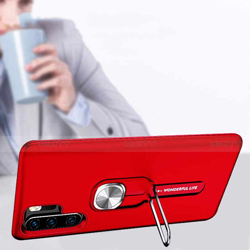 Silikon Hülle Handyhülle und Kunststoff Schutzhülle Tasche mit Magnetisch Fingerring Ständer R03 für Huawei P30 Pro New Edition