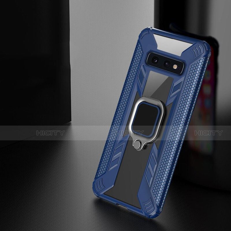 Silikon Hülle Handyhülle und Kunststoff Schutzhülle Tasche mit Magnetisch Fingerring Ständer R03 für Samsung Galaxy S10e